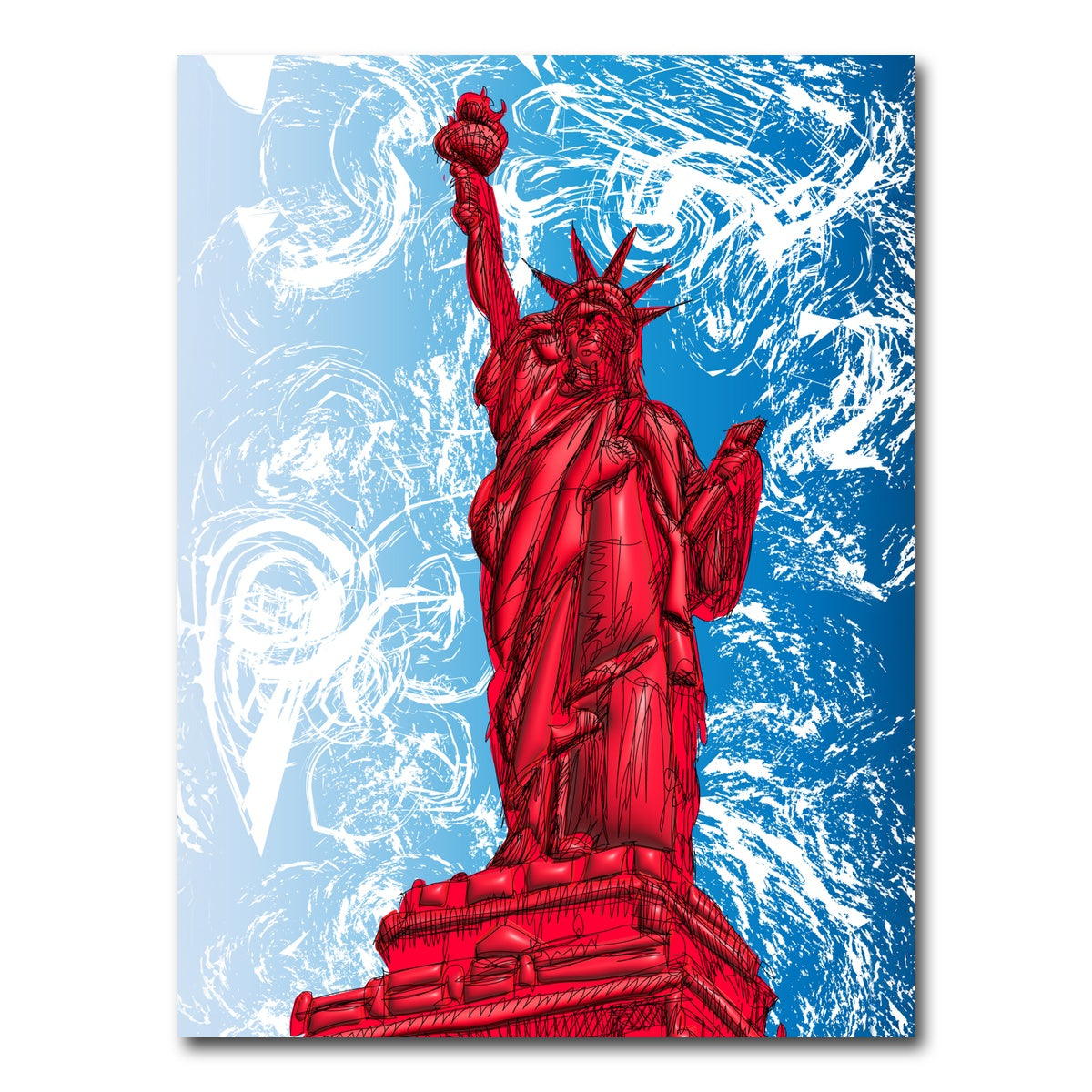AUTO-MOCKUP WHITE | STATUE OF LIBERTY Red | 1 Piece | Gallery Wrap Canvas | group=3x4