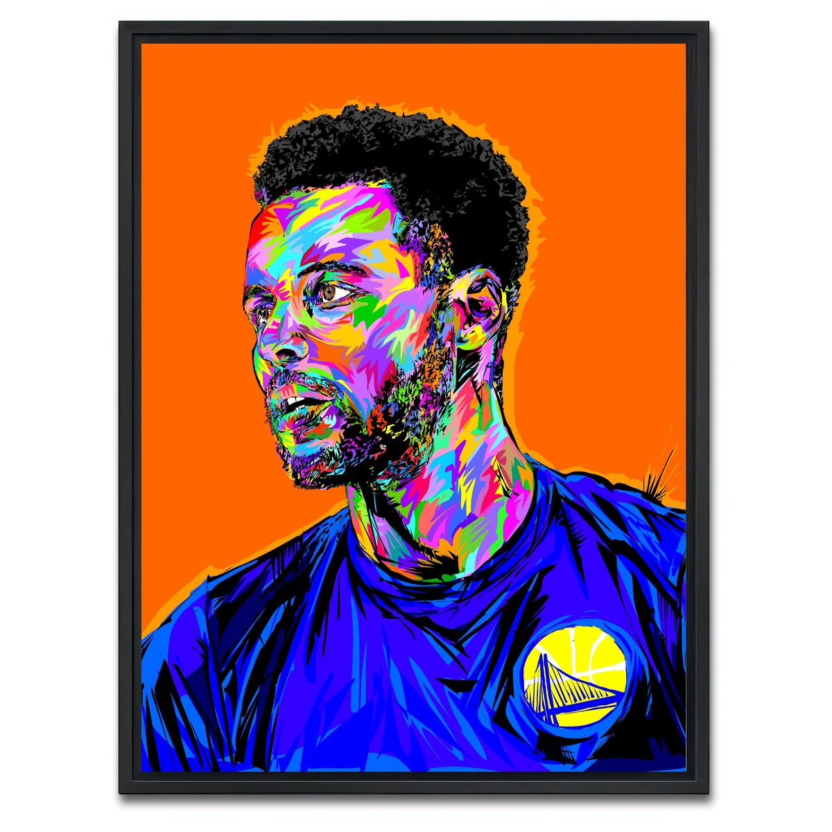 AUTO-MOCKUP WHITE | STEPH CURRY | 1 Piece | Black Framed Canvas | group=3x4