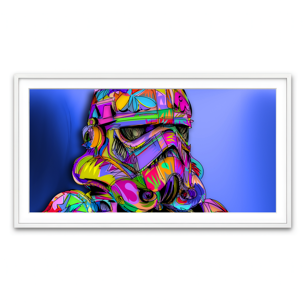 Framed Print 2x1 White