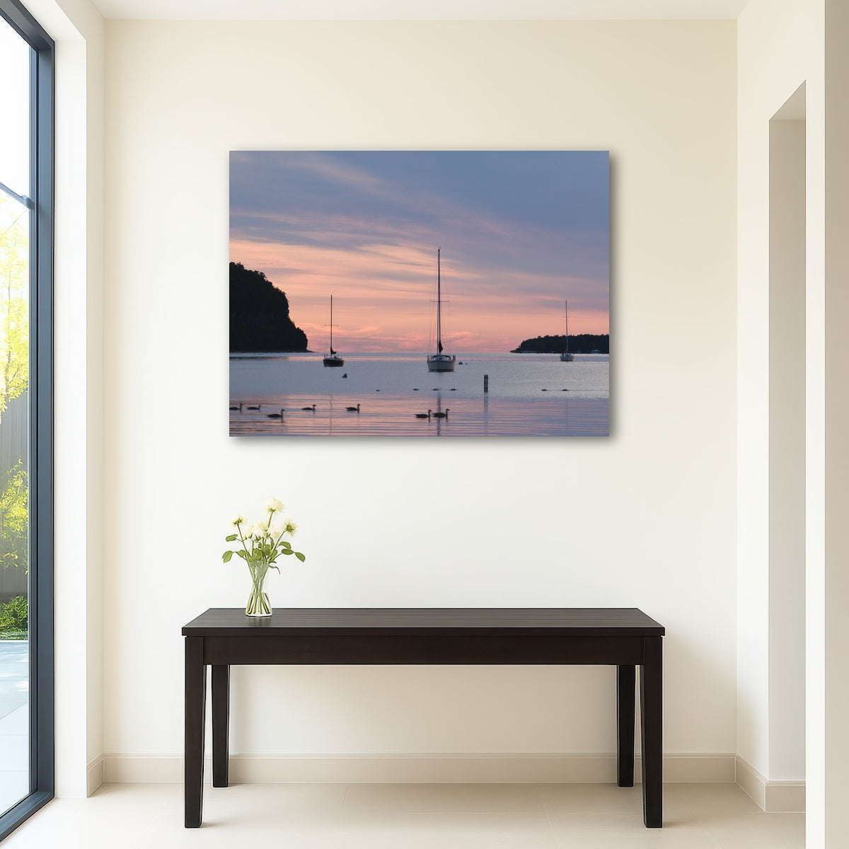 AUTO-MOCKUP ROOM | Sailboats at sunset Door County