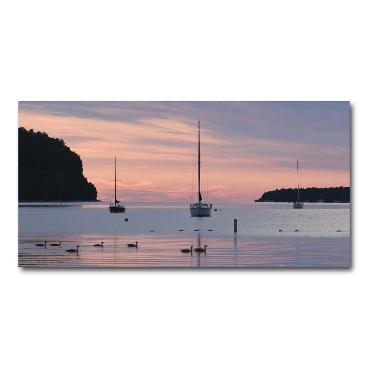 AUTO-MOCKUP WHITE | Sailboats at sunset Door County | 1 Piece | Gallery Wrap Canvas | group=2x1