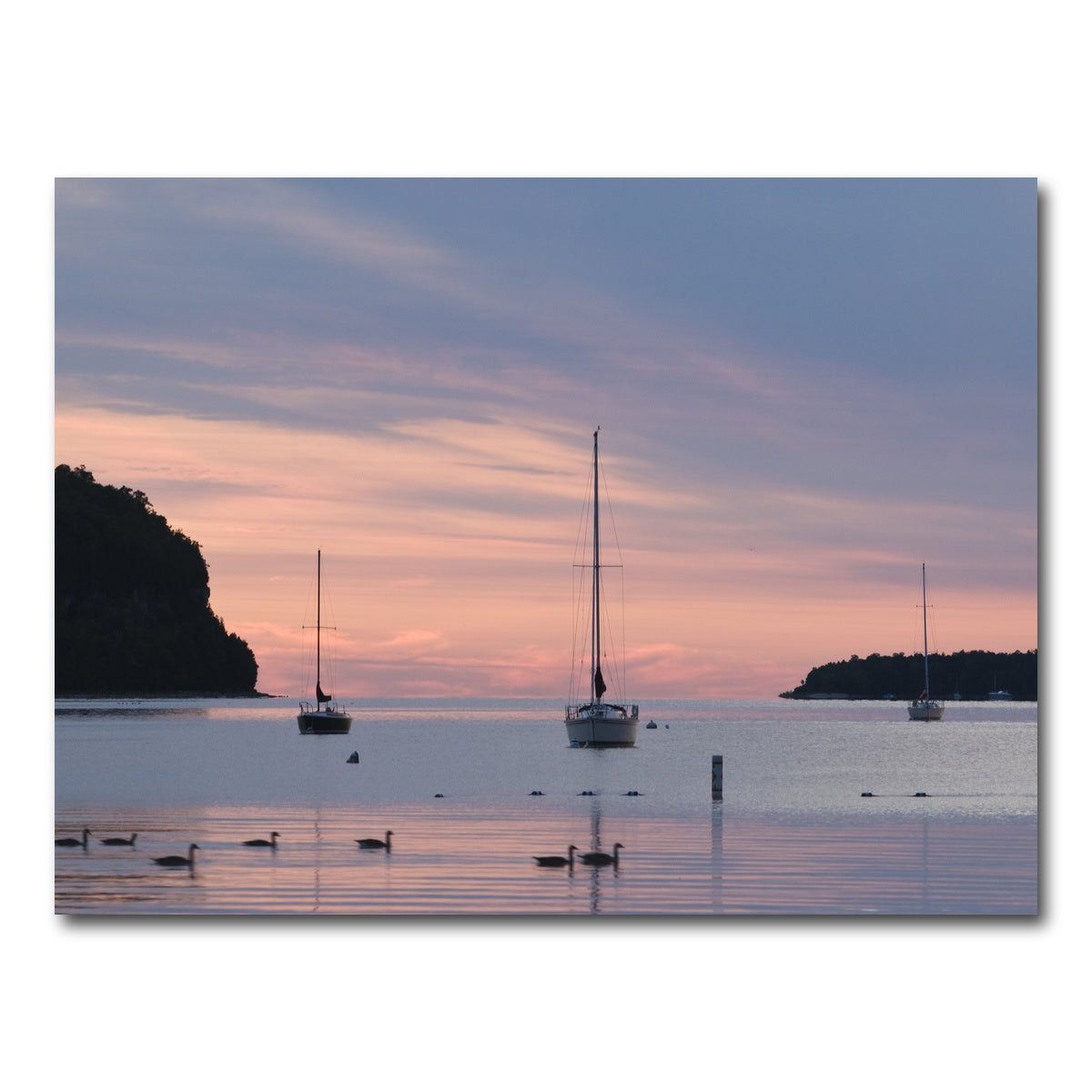 AUTO-MOCKUP WHITE | Sailboats at sunset Door County | 1 Piece | Gallery Wrap Canvas | group=4x3