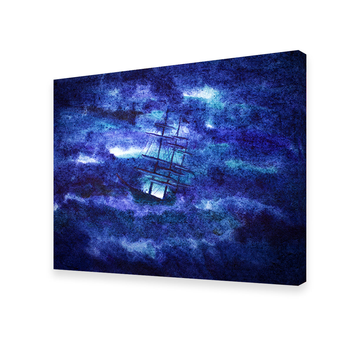 Sailing Ship in the Night Storm Wall Art