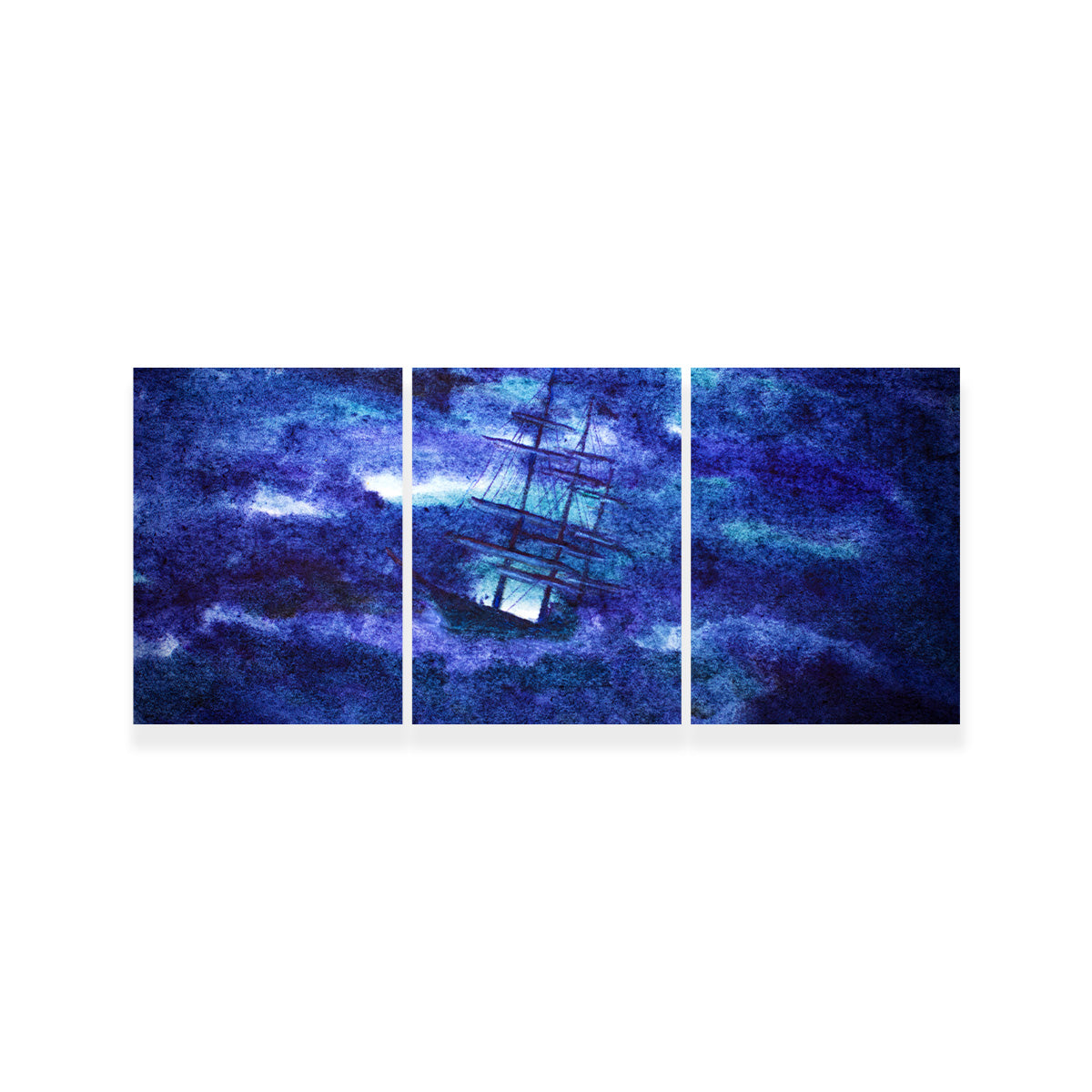 Sailing Ship in the Night Storm Wall Art