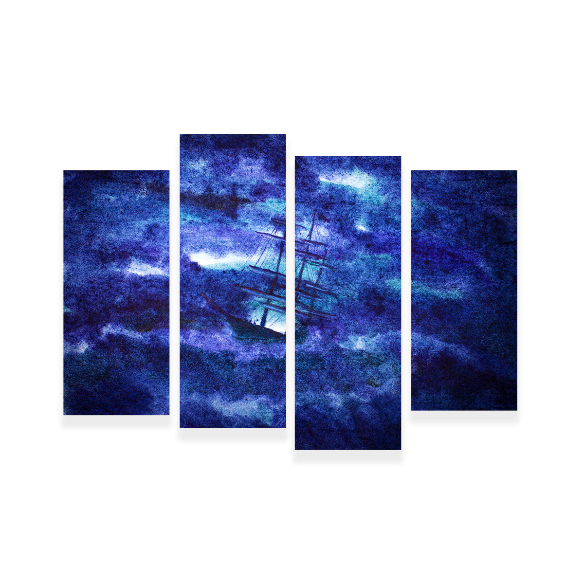 Sailing Ship in the Night Storm Wall Art