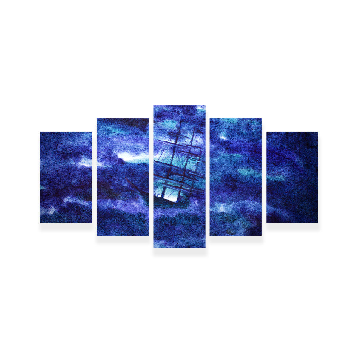 Sailing Ship in the Night Storm Wall Art