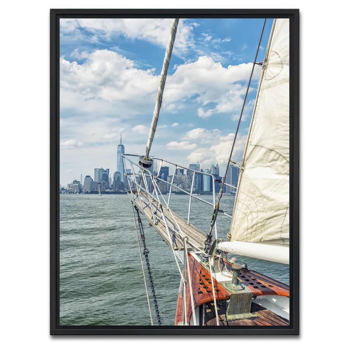 AUTO-MOCKUP WHITE | Sailing In New york | 1 Piece | Black Framed Canvas | group=3x4