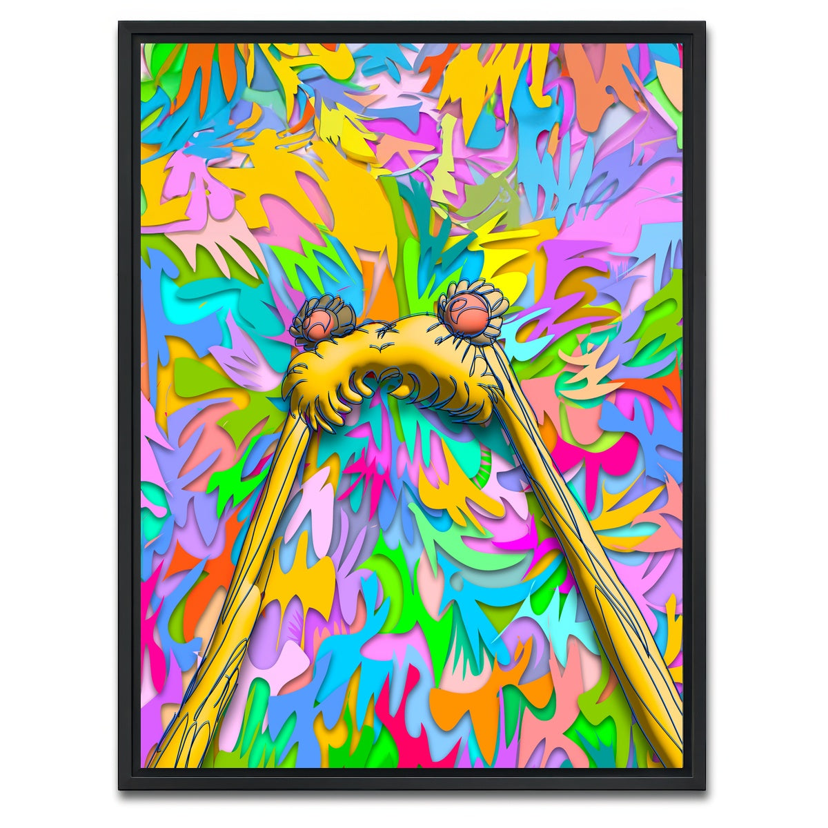 AUTO-MOCKUP WHITE | Sailor moon Hair | 1 Piece | Black Framed Canvas | group=3x4