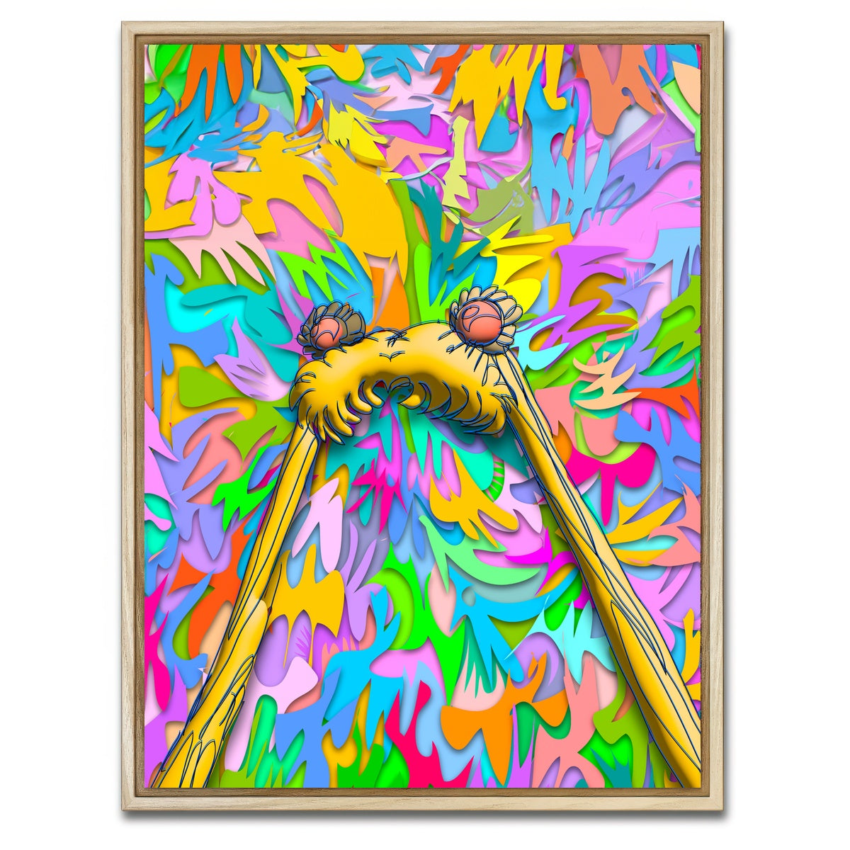 AUTO-MOCKUP WHITE | Sailor moon Hair | 1 Piece | Natural Framed Canvas | group=3x4