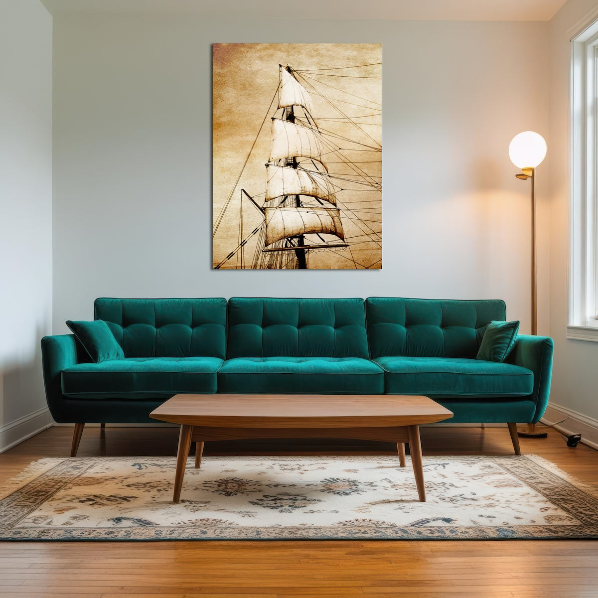 AUTO-MOCKUP ROOM | Sails on old paper