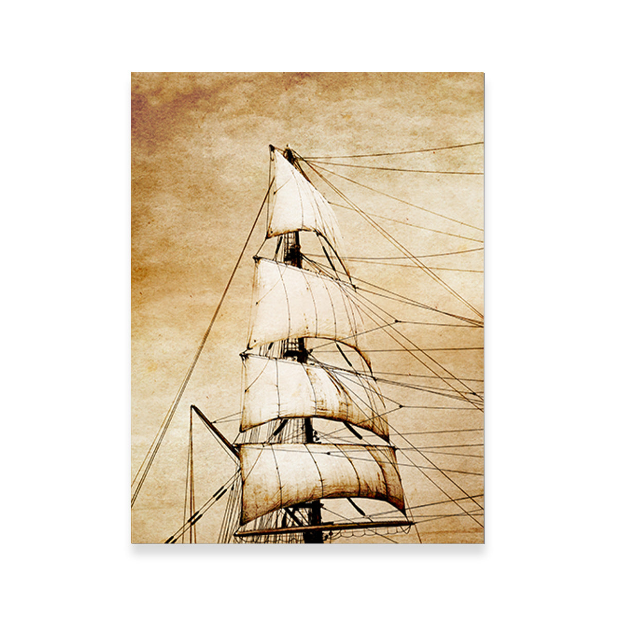 Sails on Old Paper Wall Art