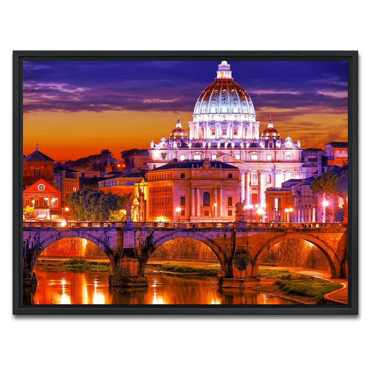 AUTO-MOCKUP WHITE | Saint Peters Basilica Vatican | 1 Piece | Black Framed Canvas | group=4x3