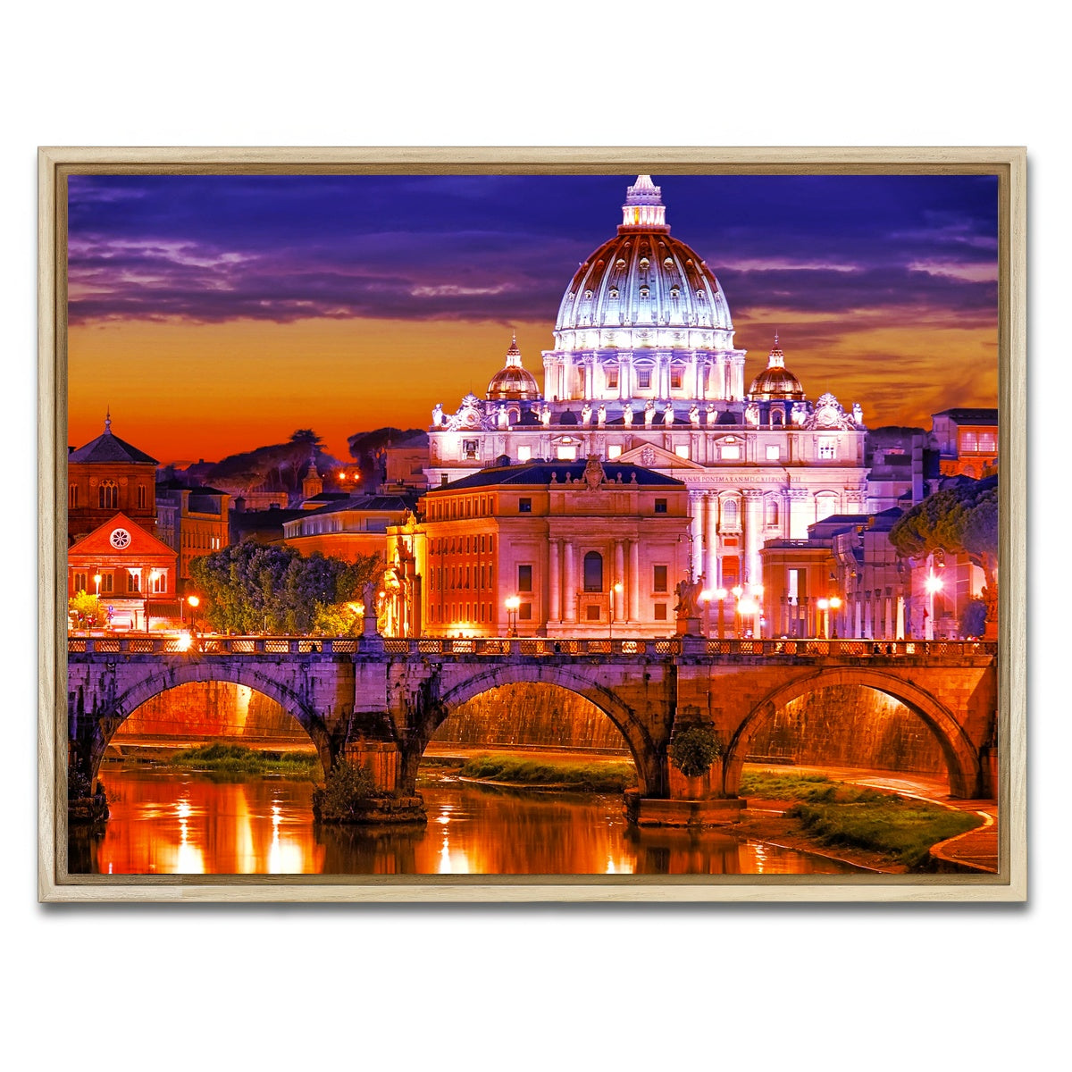 AUTO-MOCKUP WHITE | Saint Peters Basilica Vatican | 1 Piece | Natural Framed Canvas | group=4x3