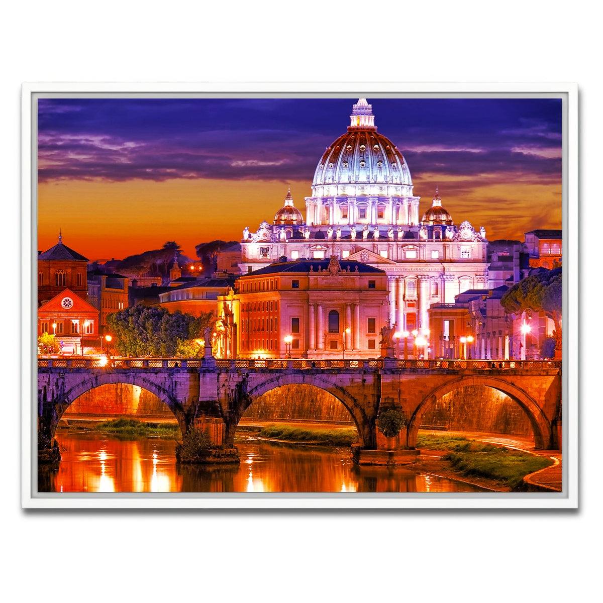 AUTO-MOCKUP WHITE | Saint Peters Basilica Vatican | 1 Piece | White Framed Canvas | group=4x3