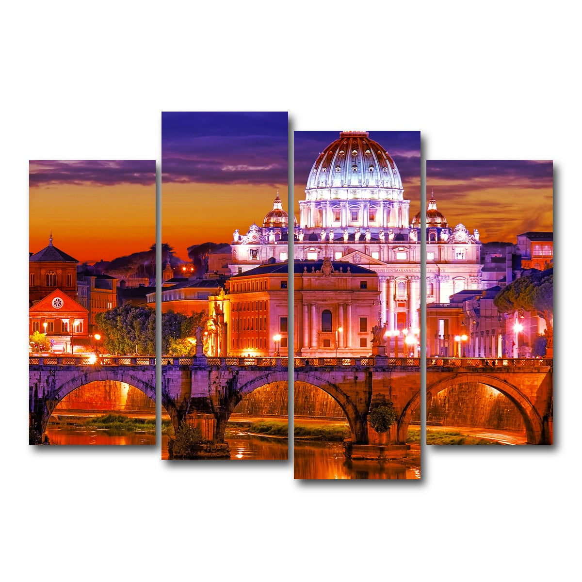 AUTO-MOCKUP WHITE | Saint Peters Basilica Vatican | 4 Piece | Gallery Wrap Canvas | group=4_normal