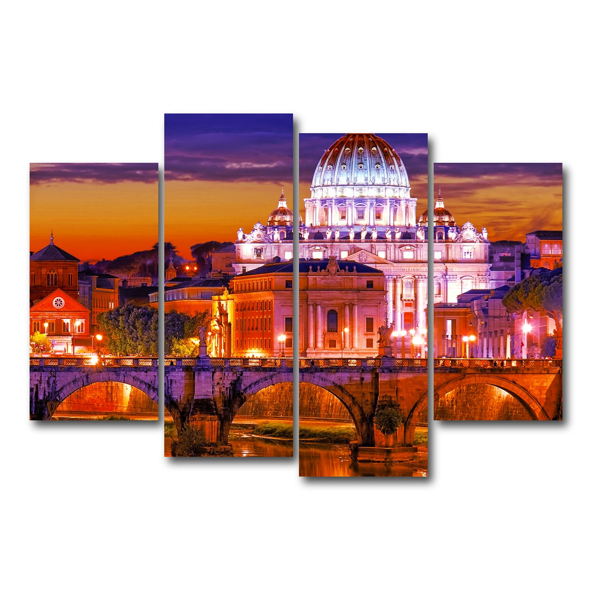AUTO-MOCKUP WHITE | Saint Peters Basilica Vatican | 4 Piece | Gallery Wrap Canvas | group=4_short
