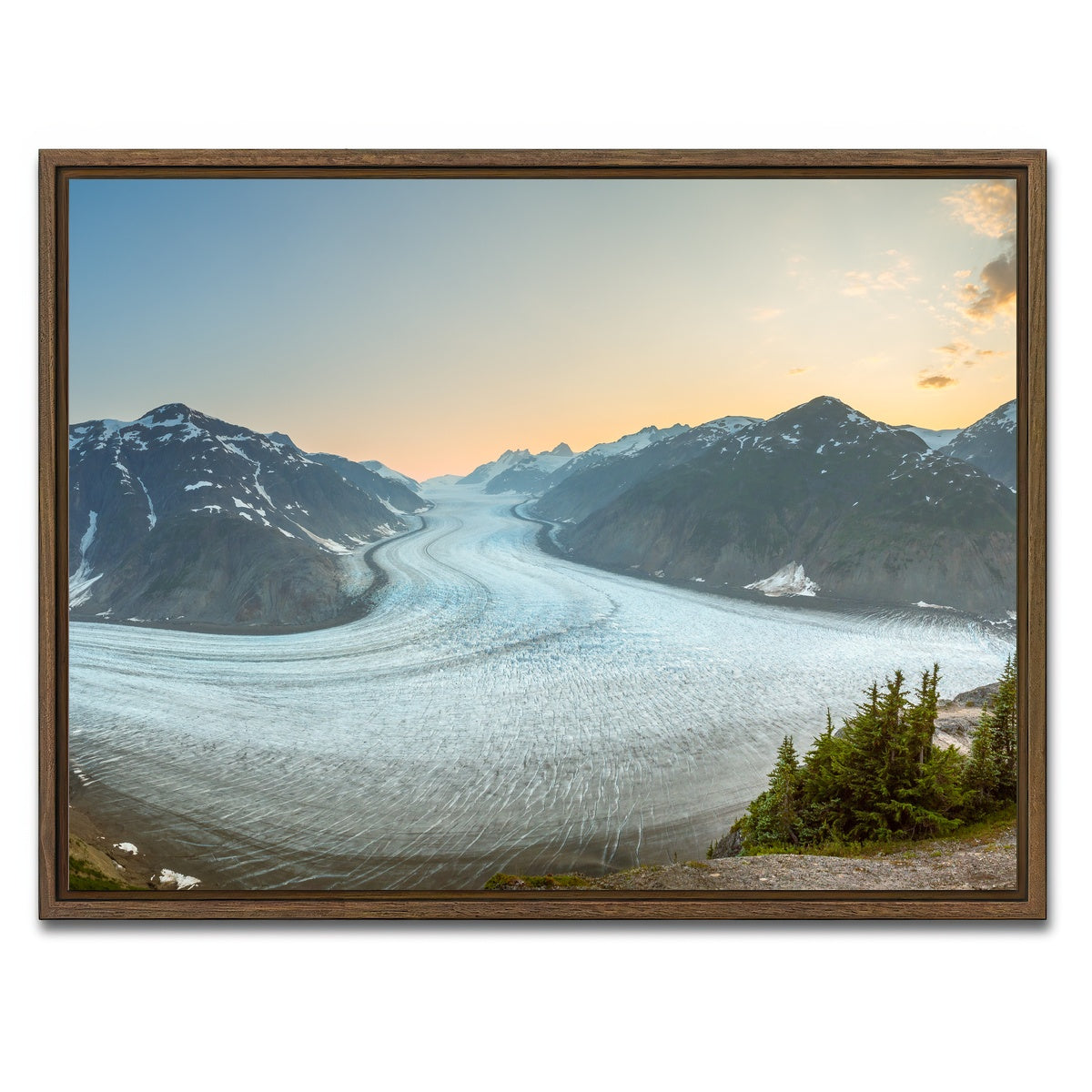 AUTO-MOCKUP WHITE | Salmon Glacier 1 | 1 Piece | Walnut Framed Canvas | group=4x3