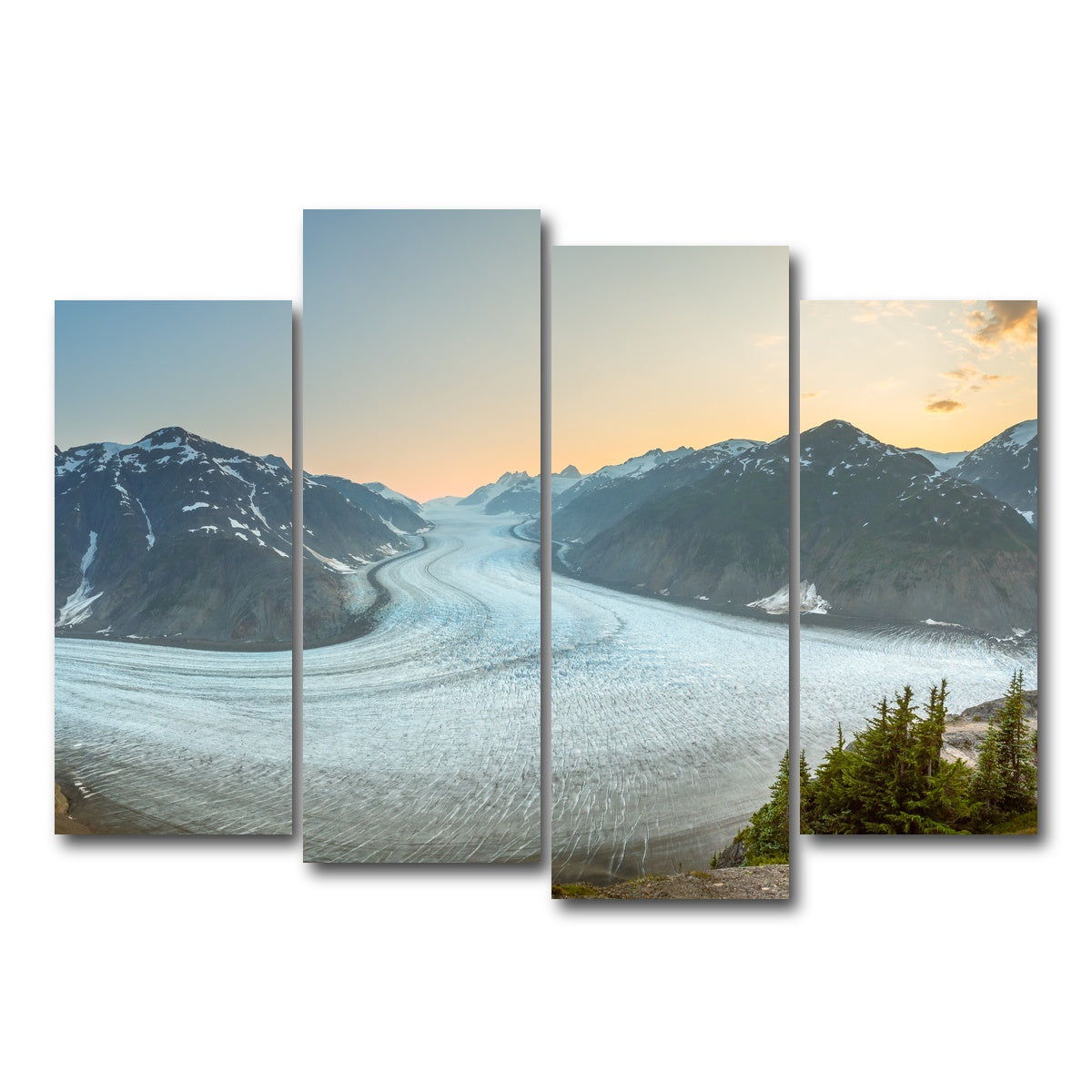 AUTO-MOCKUP WHITE | Salmon Glacier 1 | 4 Piece | Gallery Wrap Canvas | group=4_normal