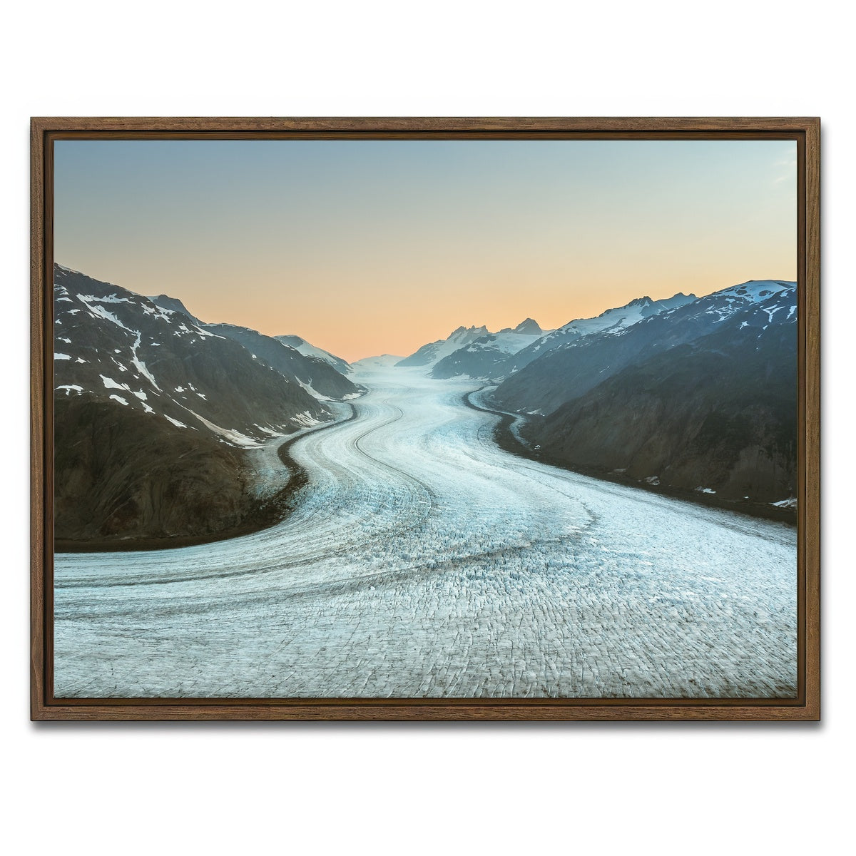 AUTO-MOCKUP WHITE | Salmon Glacier 2 | 1 Piece | Walnut Framed Canvas | group=4x3