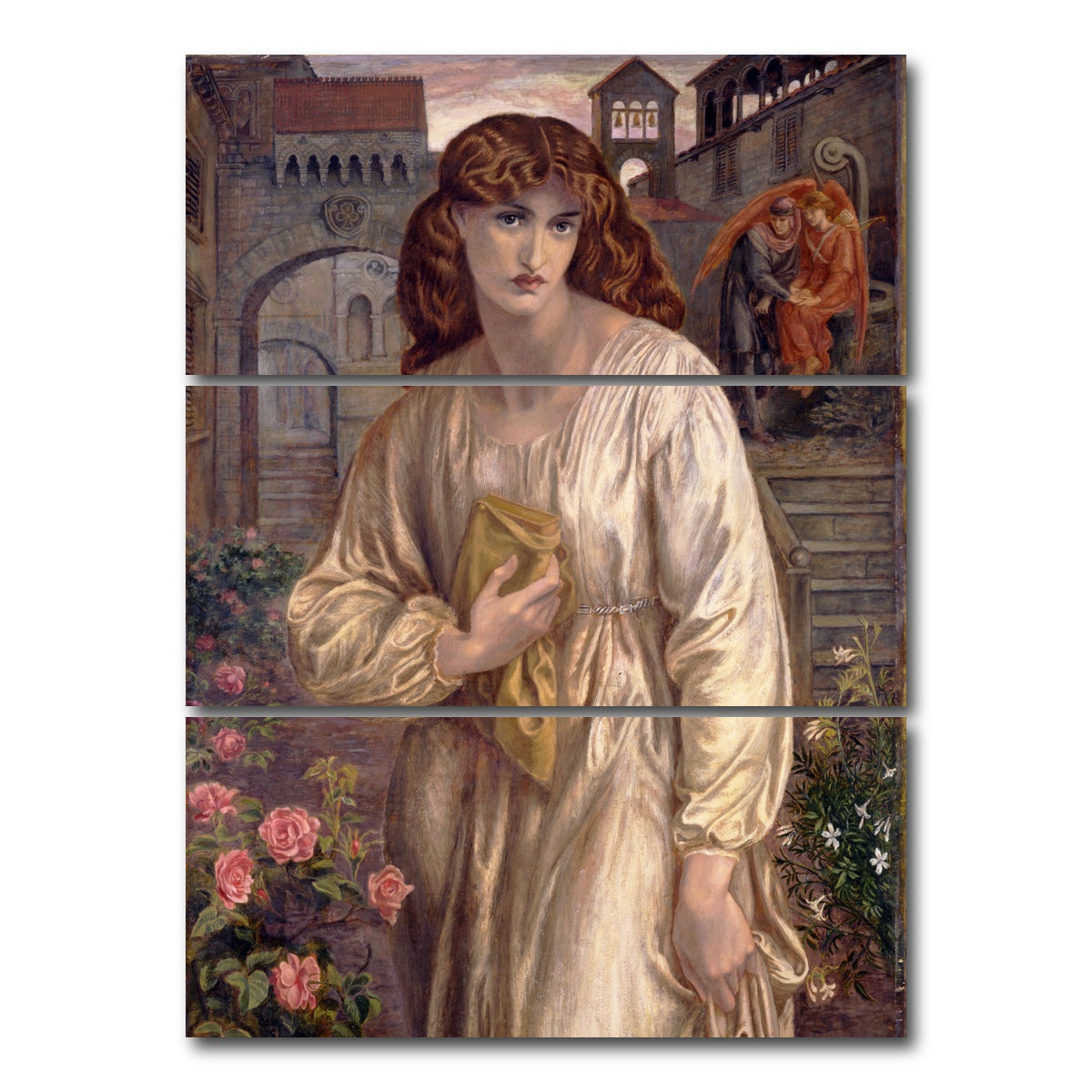 AUTO-MOCKUP WHITE | Salutation of Beatrice | 3 Piece | Gallery Wrap Canvas | group=8x18_stacked