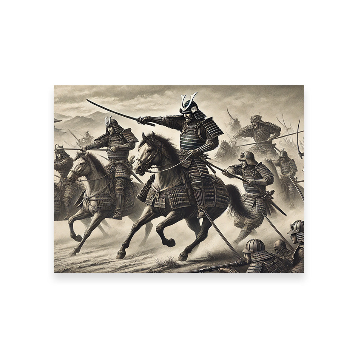 Samurai Battlefield Horses Wall Art