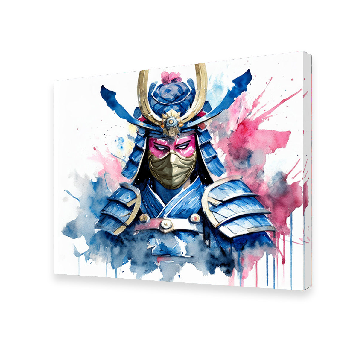 Samurai Watercolor Masked Wall Art