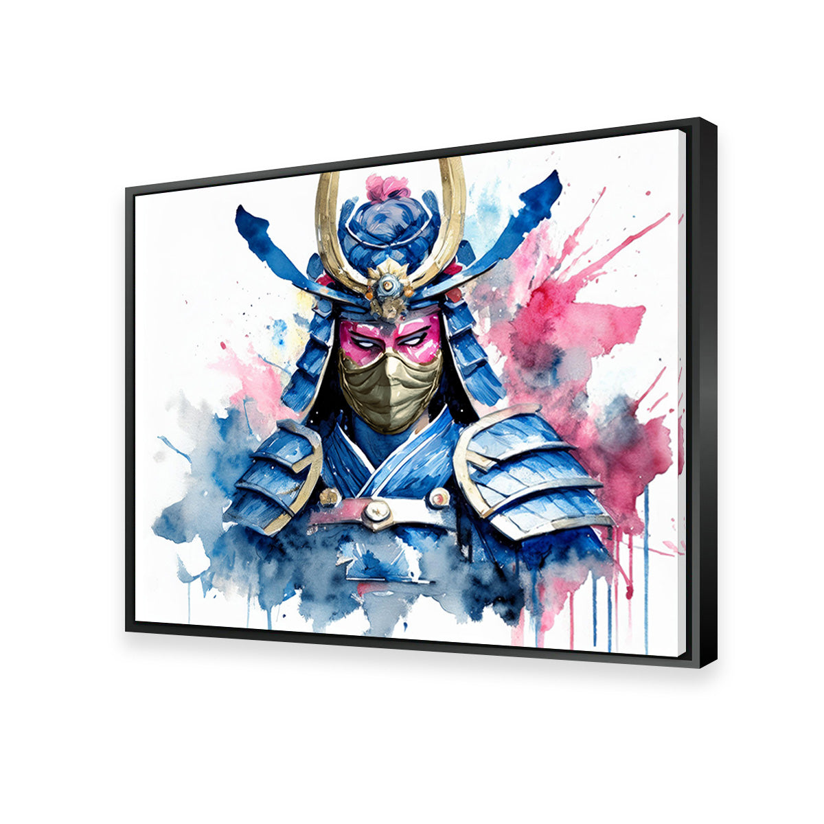 Samurai Watercolor Masked Wall Art