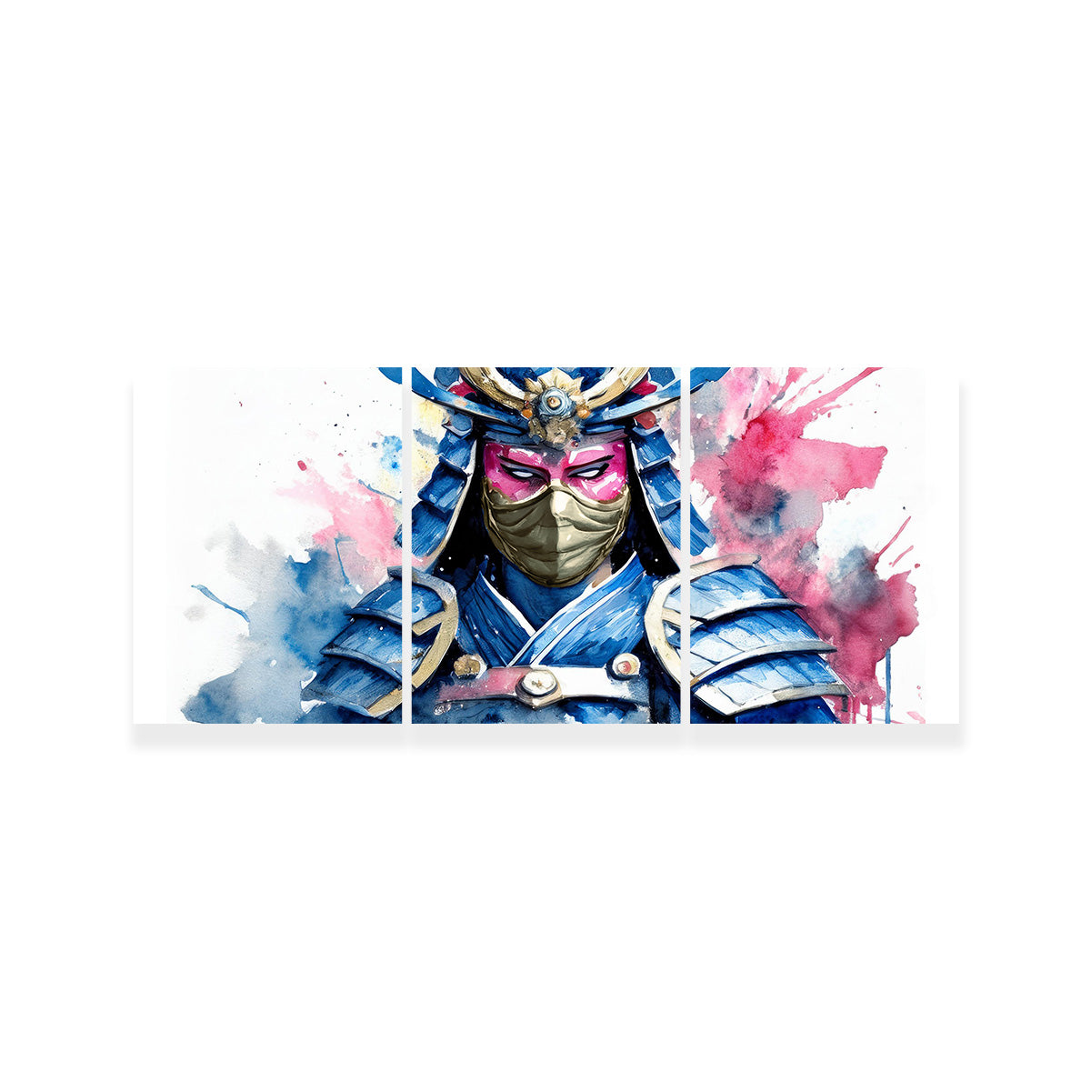 Samurai Watercolor Masked Wall Art