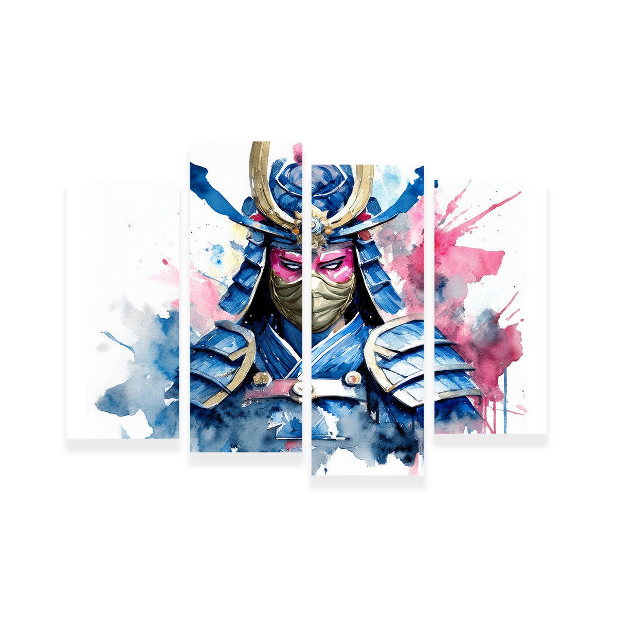 Samurai Watercolor Masked Wall Art