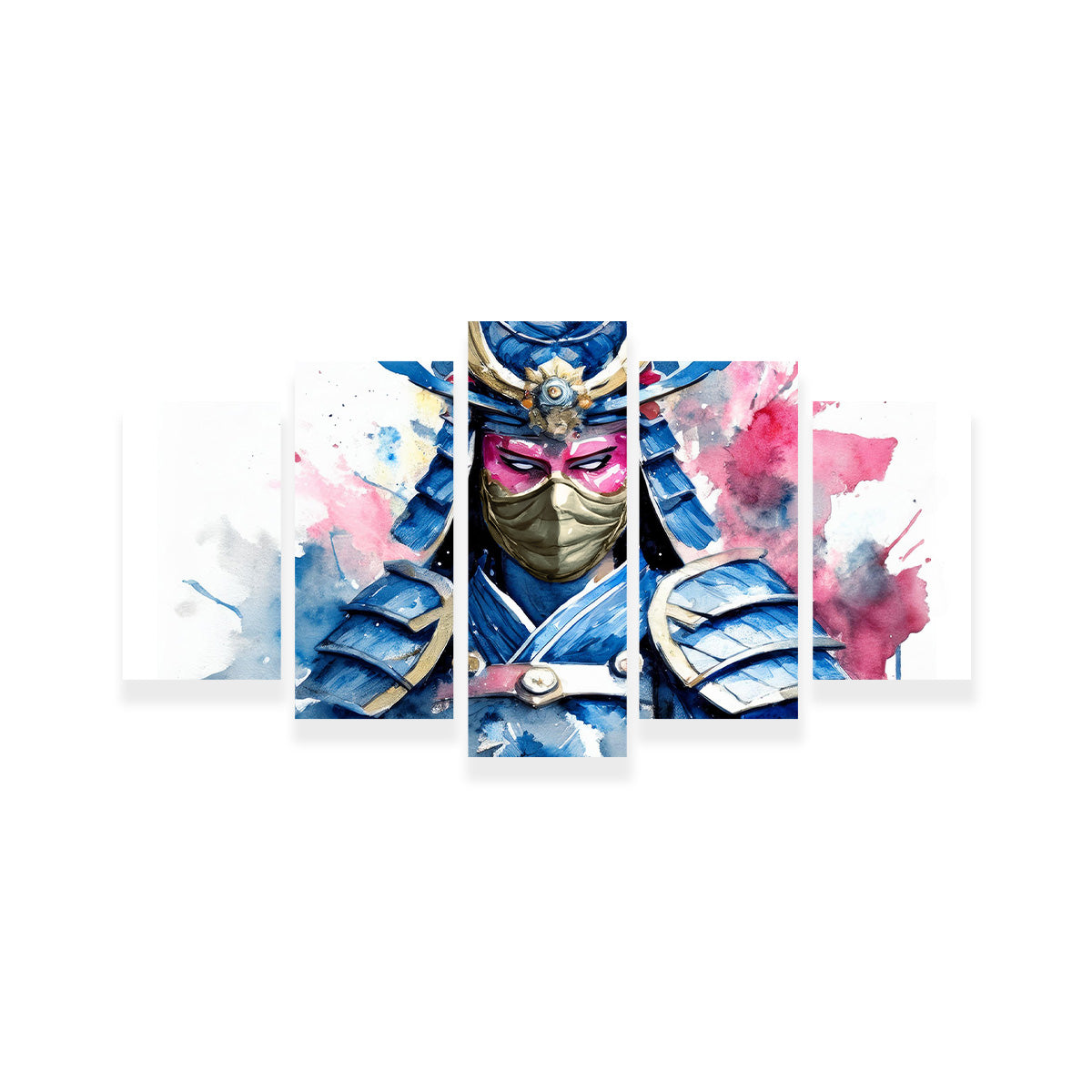Samurai Watercolor Masked Wall Art