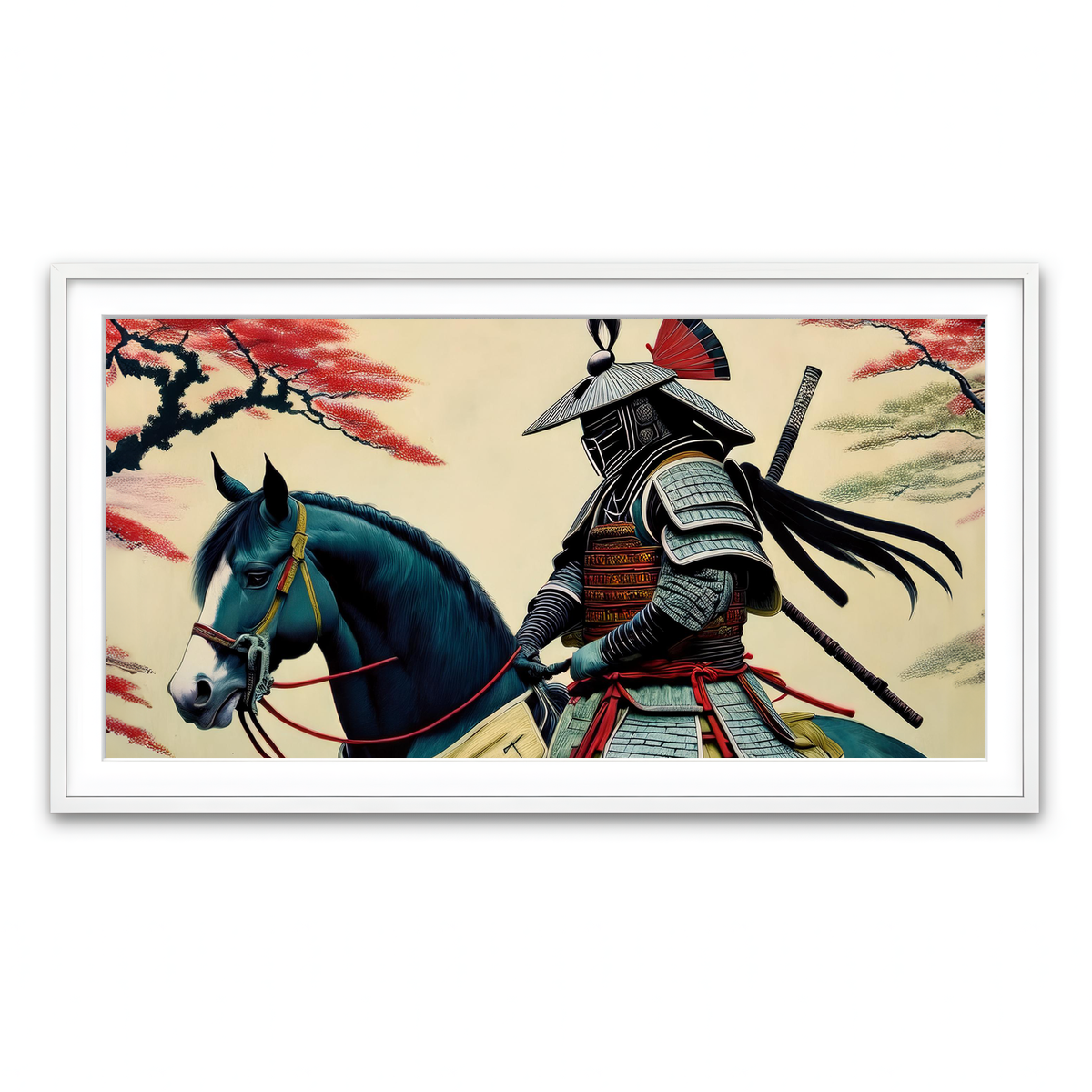 Framed Print 2x1 White