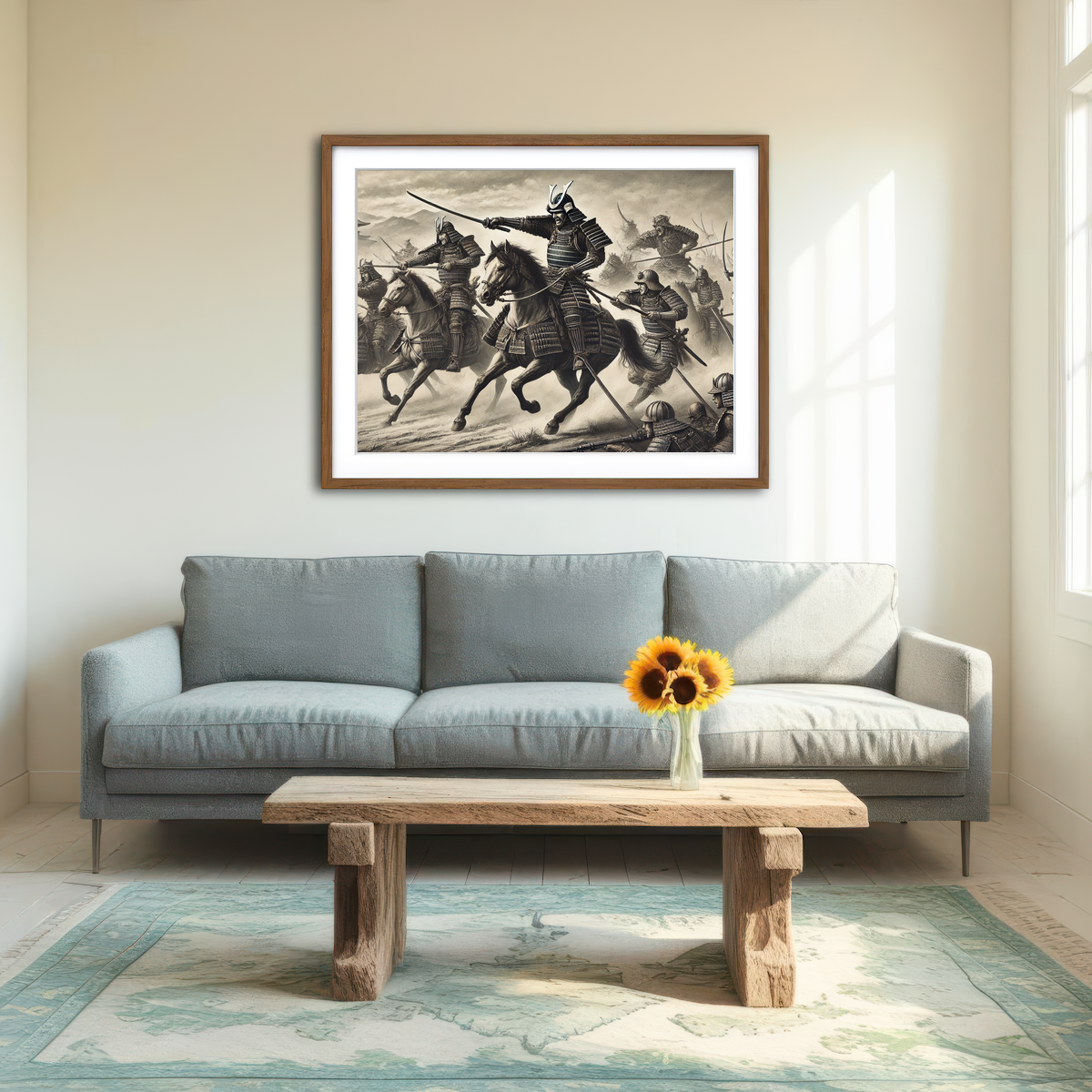 AUTO-MOCKUP ROOM | Samurai Battlefield Horses Wall Art