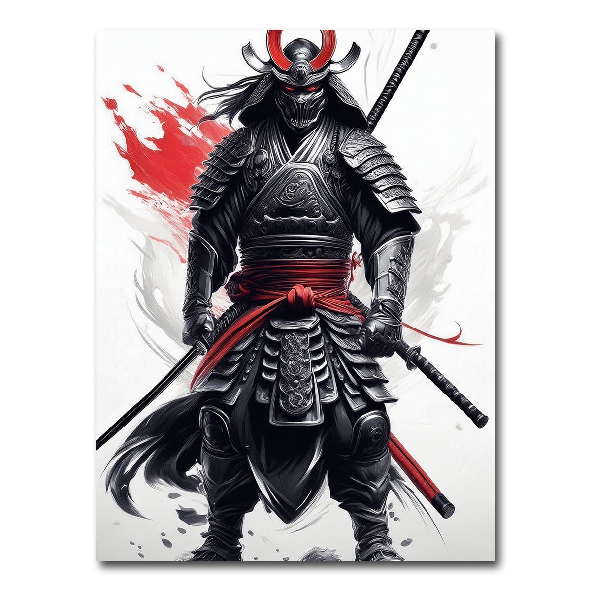 AUTO-MOCKUP WHITE | Samurai Dark Standing | 1 Piece | Gallery Wrap Canvas | group=3x4
