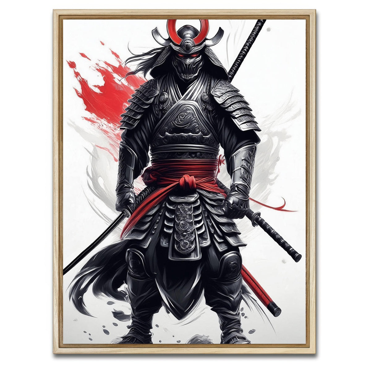 AUTO-MOCKUP WHITE | Samurai Dark Standing | 1 Piece | Natural Framed Canvas | group=3x4