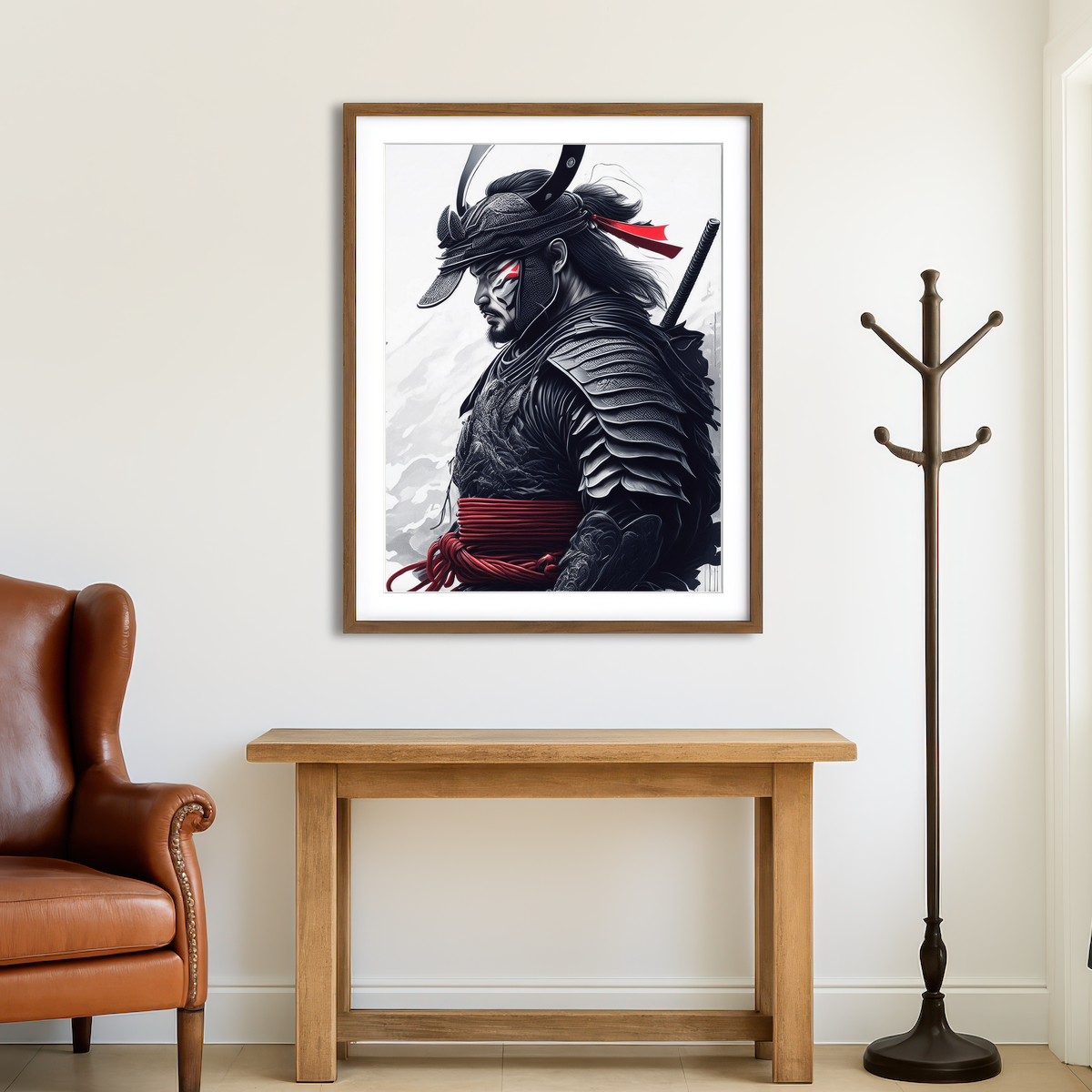 AUTO-MOCKUP ROOM | Samurai Dark Wall Art