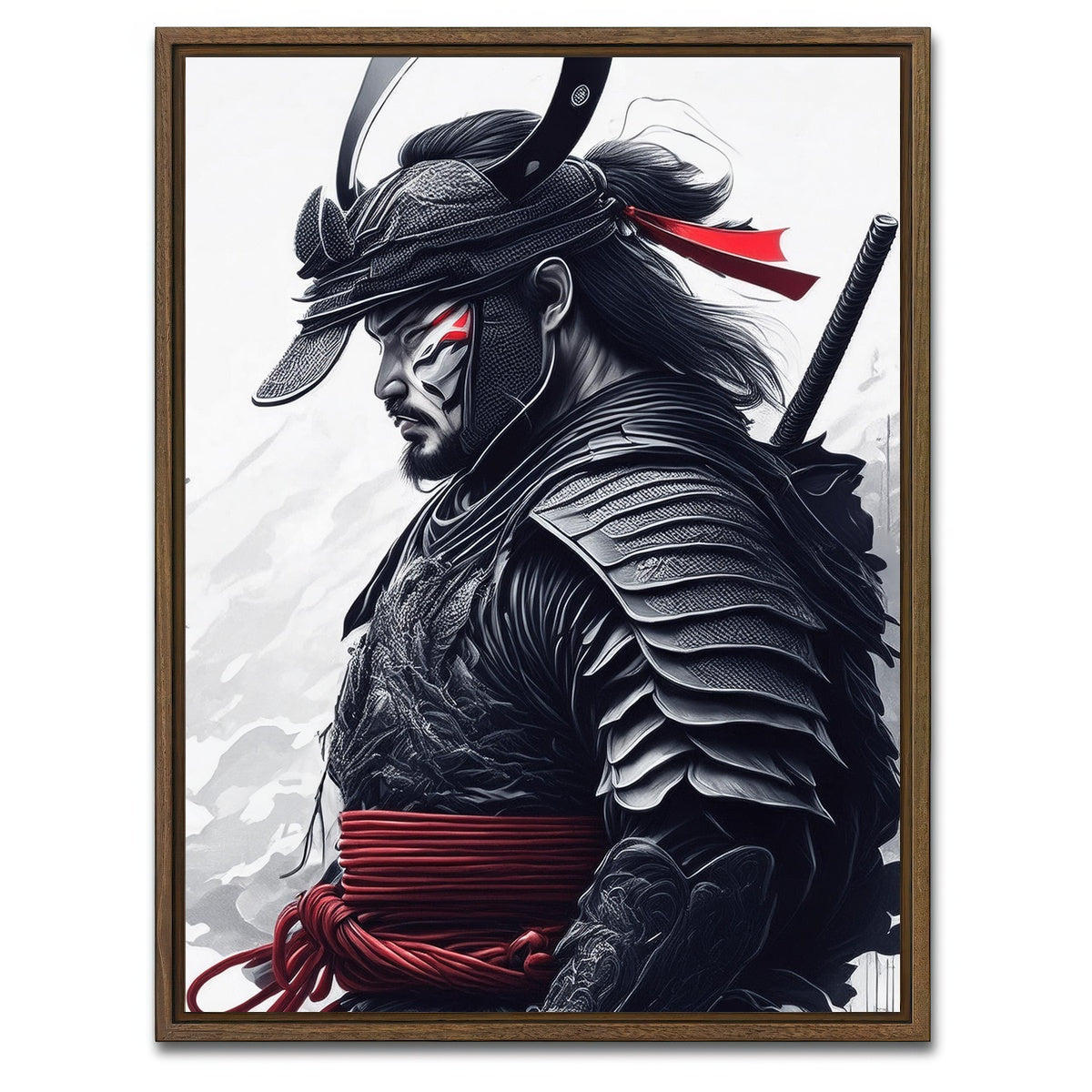 AUTO-MOCKUP WHITE | Samurai Dark | 1 Piece | Walnut Framed Canvas | group=3x4