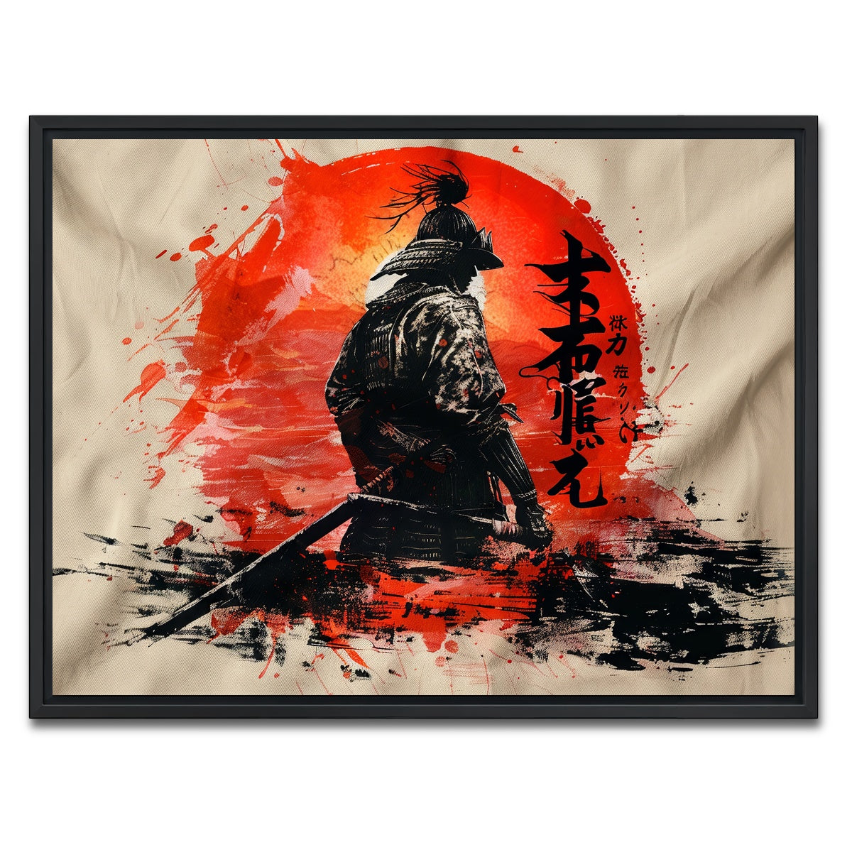 AUTO-MOCKUP WHITE | Samurai & Sun | 1 Piece | Black Framed Canvas | group=4x3