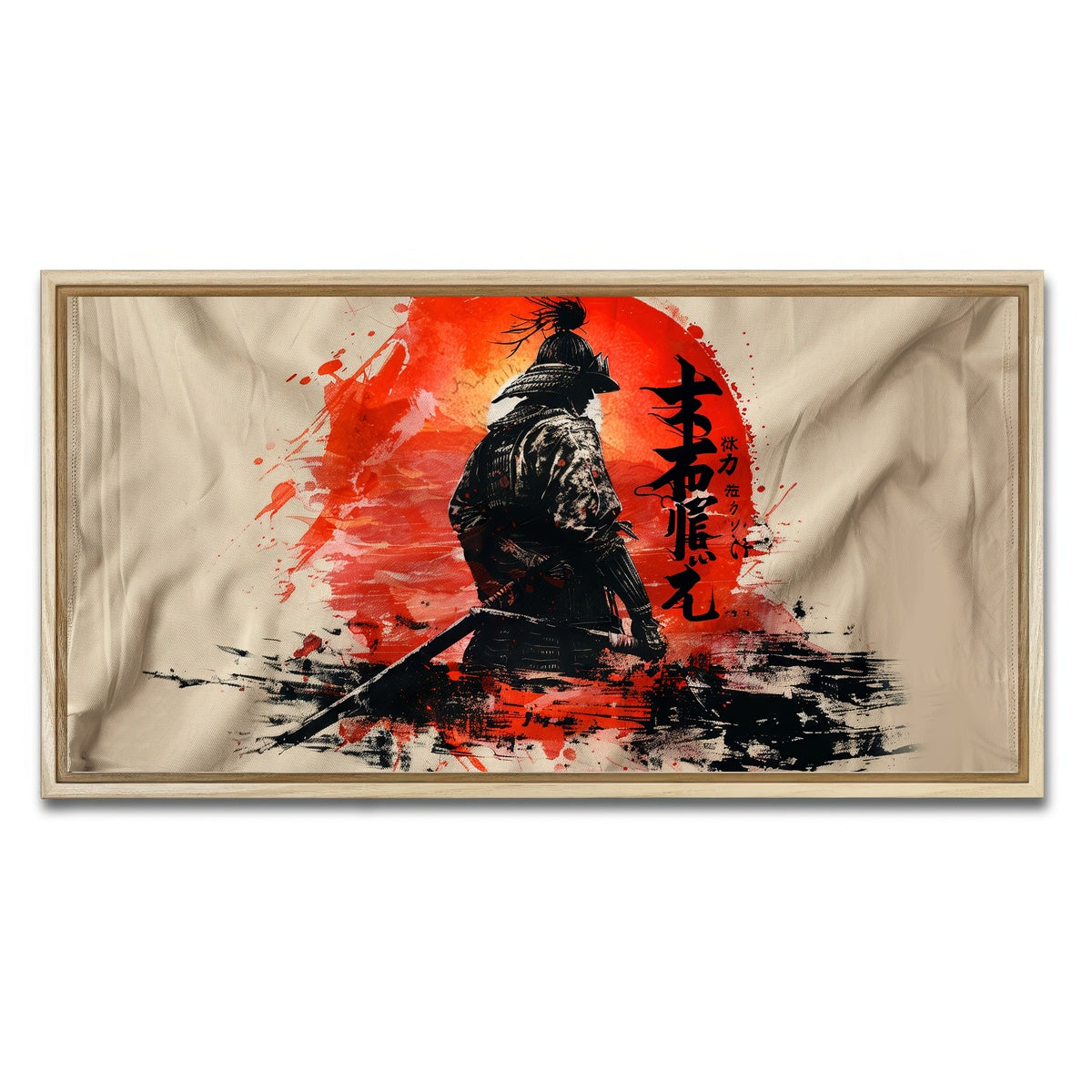 AUTO-MOCKUP WHITE | Samurai & Sun | 1 Piece | Natural Framed Canvas | group=2x1