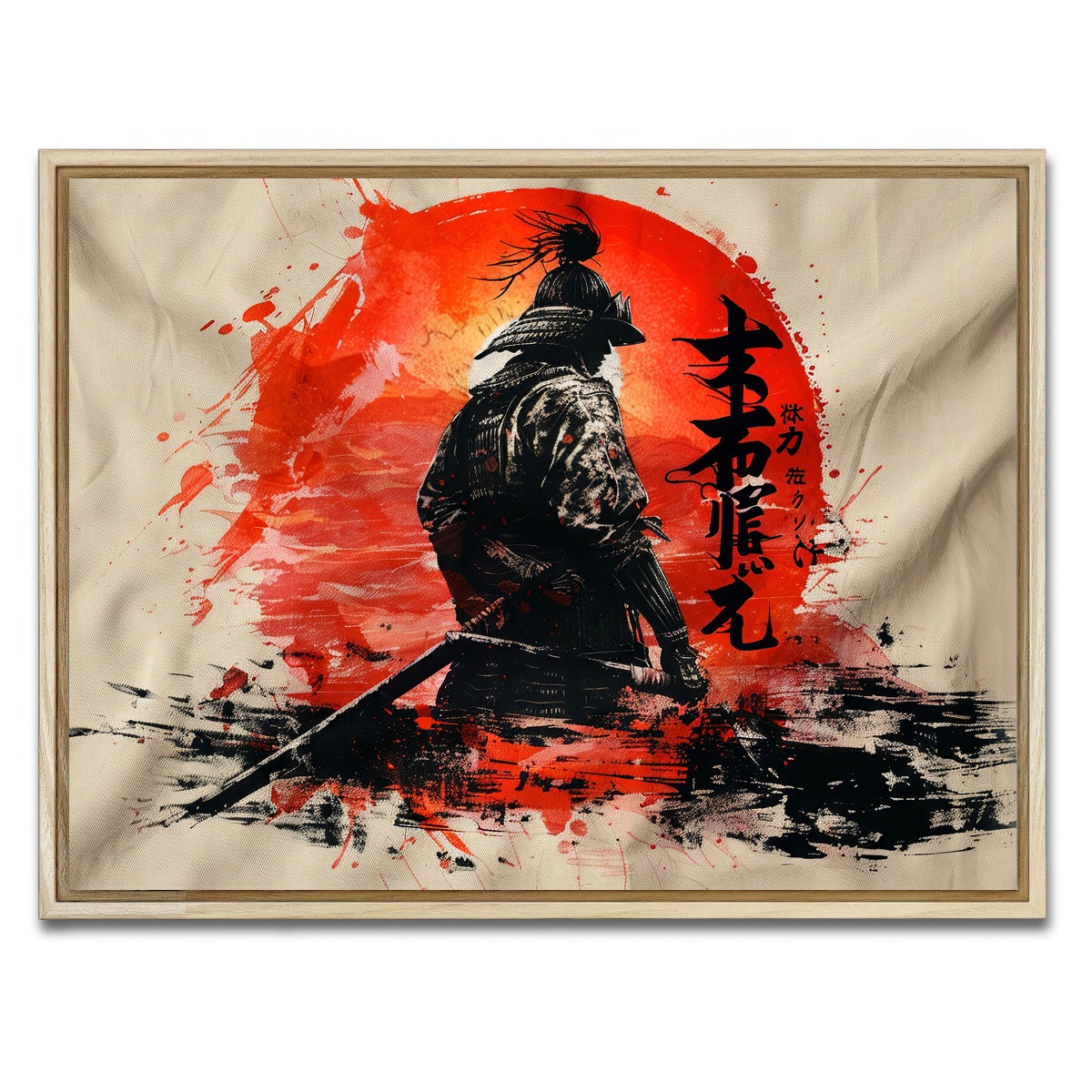 AUTO-MOCKUP WHITE | Samurai & Sun | 1 Piece | Natural Framed Canvas | group=4x3