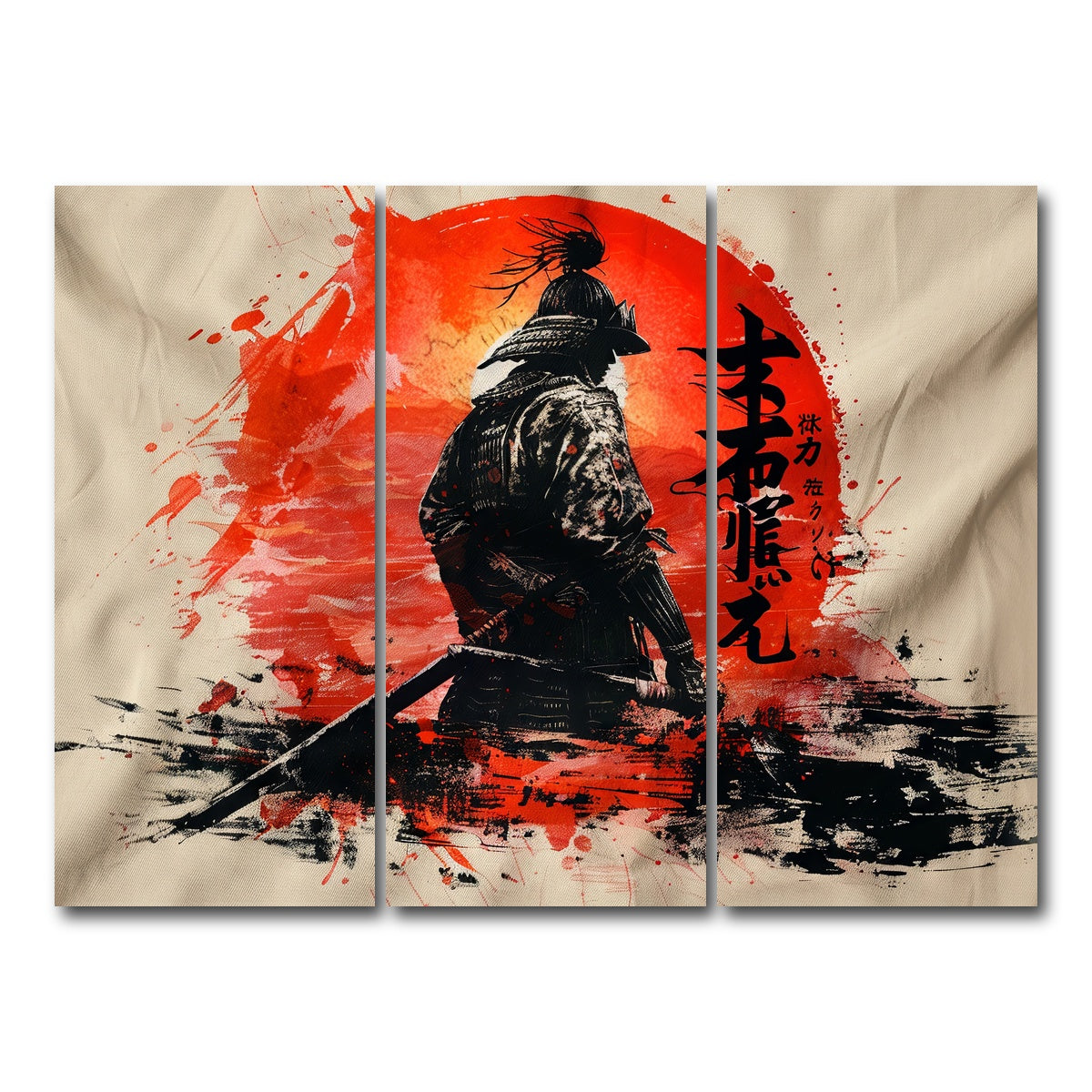 AUTO-MOCKUP WHITE | Samurai & Sun | 3 Piece | Gallery Wrap Canvas | group=8x18