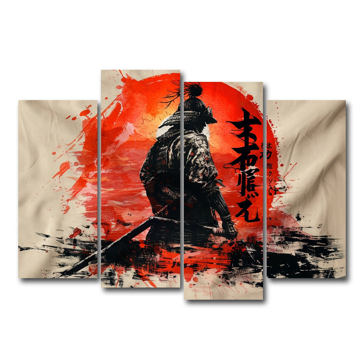 AUTO-MOCKUP WHITE | Samurai & Sun | 4 Piece | Gallery Wrap Canvas | group=4_normal