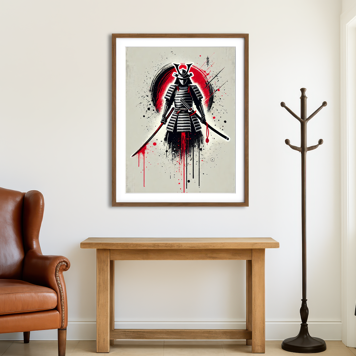 AUTO-MOCKUP ROOM | Samurai Warrior Katana Wall Art