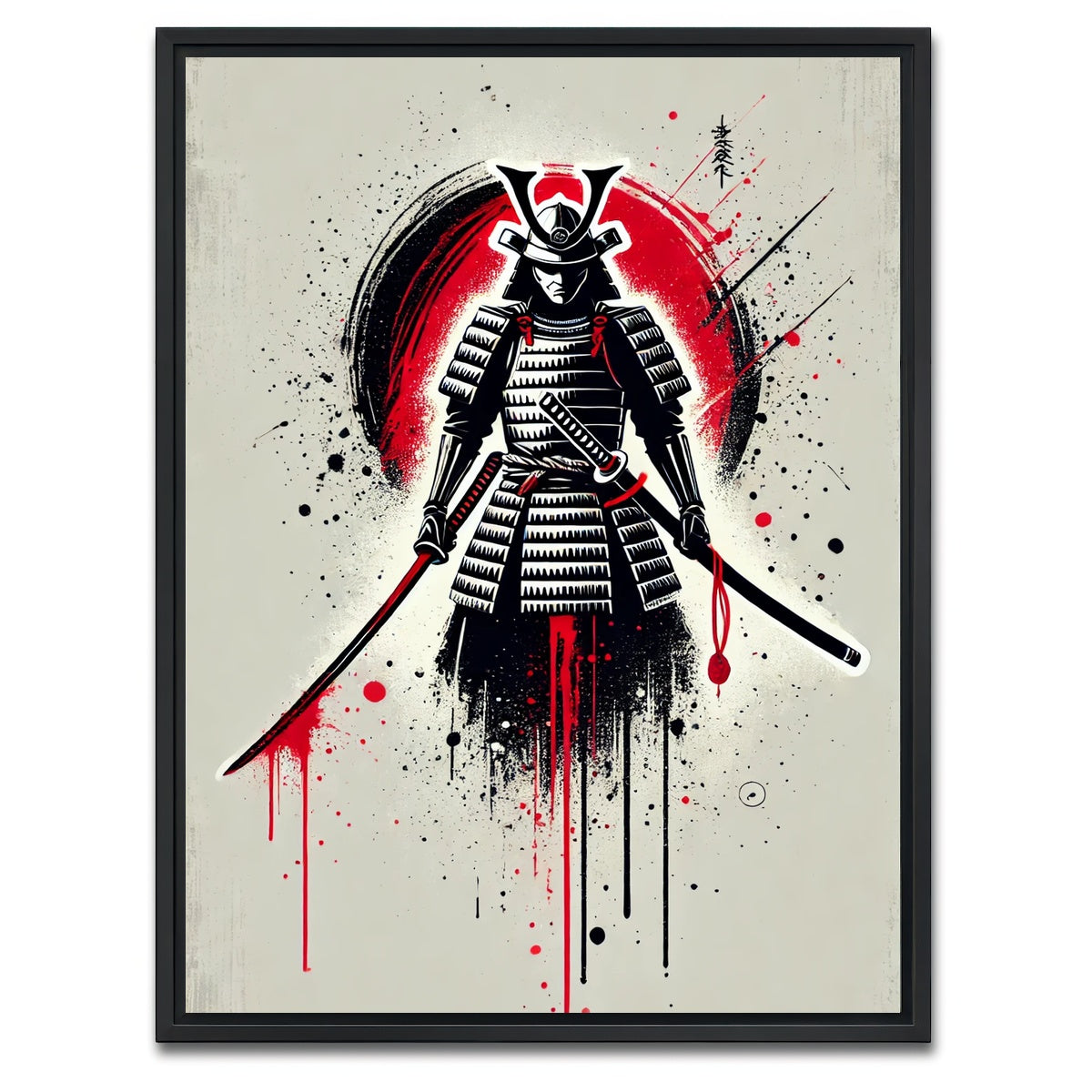AUTO-MOCKUP WHITE | Samurai Warrior Katana | 1 Piece | Black Framed Canvas | group=3x4
