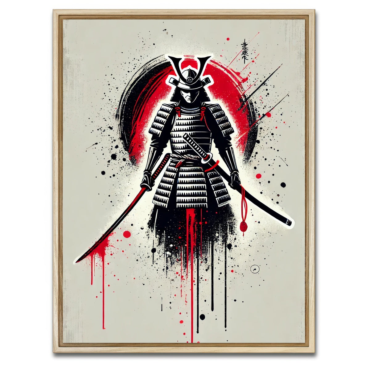 AUTO-MOCKUP WHITE | Samurai Warrior Katana | 1 Piece | Natural Framed Canvas | group=3x4