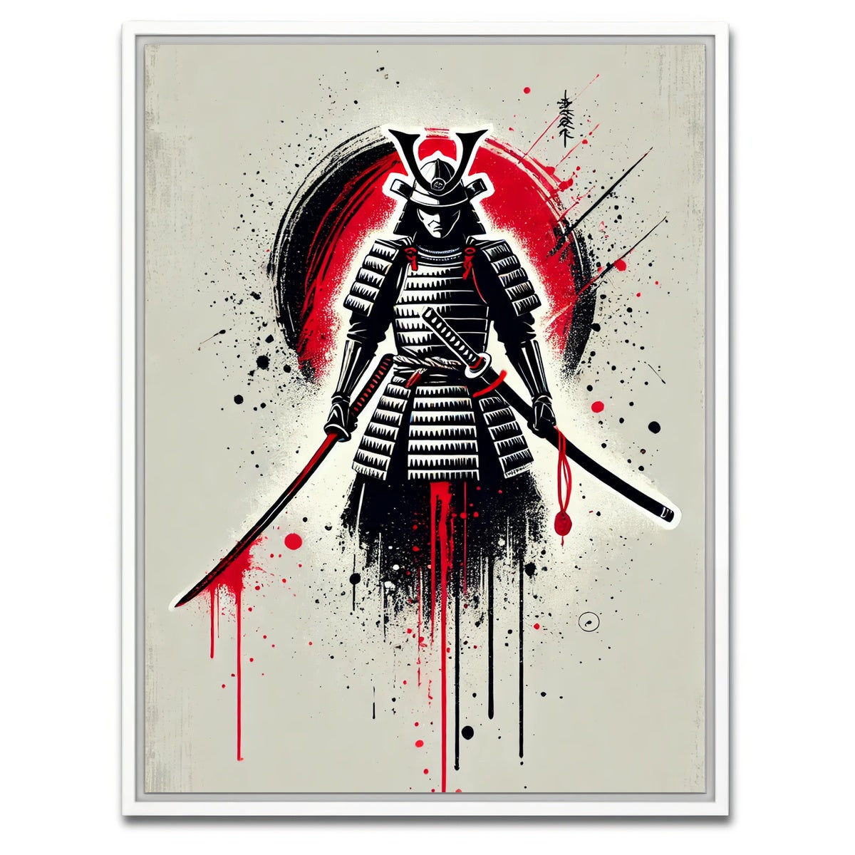 AUTO-MOCKUP WHITE | Samurai Warrior Katana | 1 Piece | White Framed Canvas | group=3x4