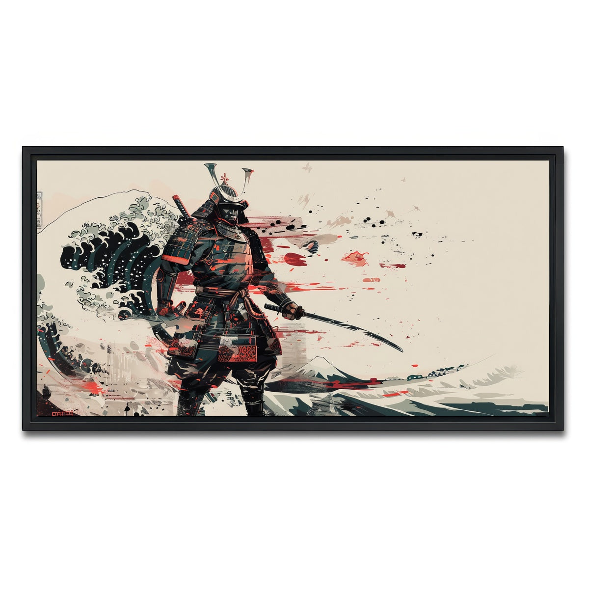 AUTO-MOCKUP WHITE | Samurai Warrior | 1 Piece | Black Framed Canvas | group=2x1