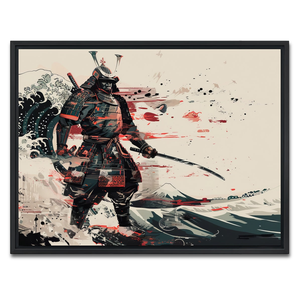AUTO-MOCKUP WHITE | Samurai Warrior | 1 Piece | Black Framed Canvas | group=4x3