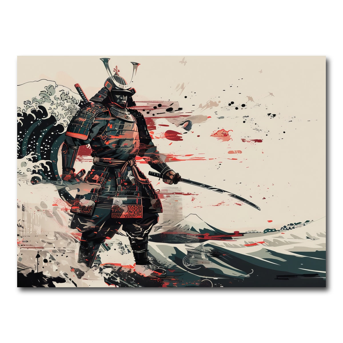 AUTO-MOCKUP WHITE | Samurai Warrior | 1 Piece | Gallery Wrap Canvas | group=4x3
