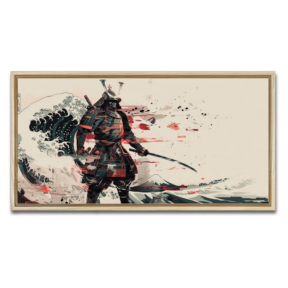 AUTO-MOCKUP WHITE | Samurai Warrior | 1 Piece | Natural Framed Canvas | group=2x1