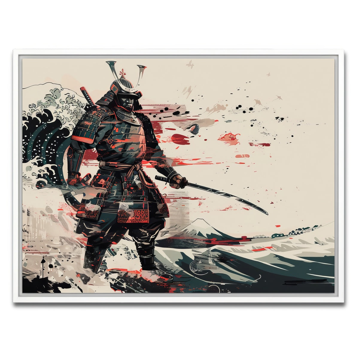 AUTO-MOCKUP WHITE | Samurai Warrior | 1 Piece | White Framed Canvas | group=4x3